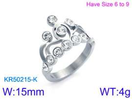 Stainless Steel Stone&Crystal Ring