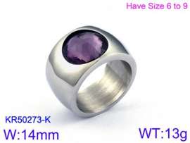 Stainless Steel Stone&Crystal Ring