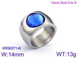 Stainless Steel Stone&Crystal Ring