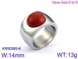 Stainless Steel Stone&Crystal Ring