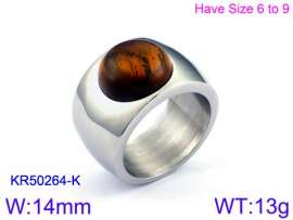 Stainless Steel Stone&Crystal Ring