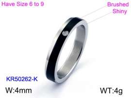 Stainless Steel Stone&Crystal Ring