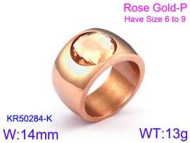 Stainless Steel Stone&Crystal Ring