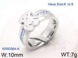 Stainless Steel Stone&Crystal Ring