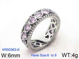 Stainless Steel Stone&Crystal Ring