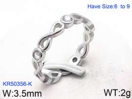 Stainless Steel Stone&Crystal Ring