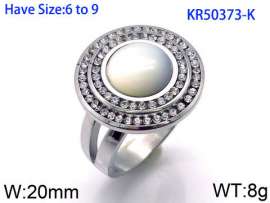 Stainless Steel Stone&Crystal Ring