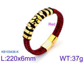 Stainless Steel Leather Bracelet
