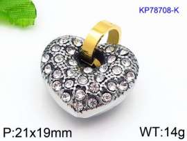 Stainless Steel Stone & Crystal Pendant