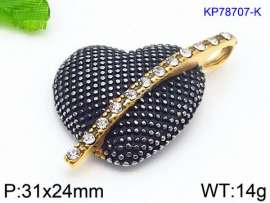Stainless Steel Stone & Crystal Pendant