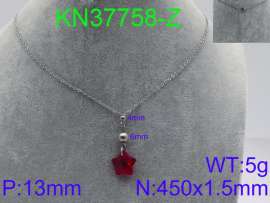 Stainless Steel Stone & Crystal Necklace