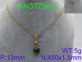 Stainless Steel Stone & Crystal Necklace