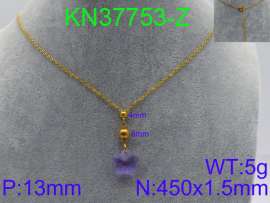 Stainless Steel Stone & Crystal Necklace