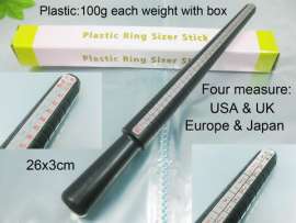 Black Plastic-Ring-Sizer Stick--4 Measure