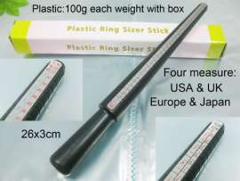 Black Plastic-Ring-Sizer Stick--4 Measure