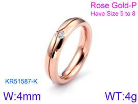 Stainless Steel Stone&Crystal Ring