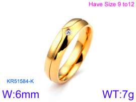 Stainless Steel Stone&Crystal Ring