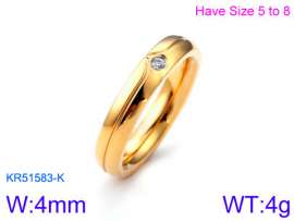 Stainless Steel Stone&Crystal Ring