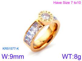 Stainless Steel Stone&Crystal Ring