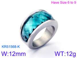 Stainless Steel Stone&Crystal Ring