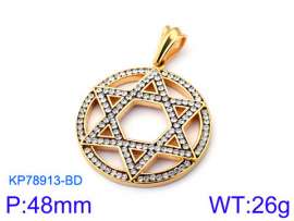 Stainless Steel Stone & Crystal Pendant