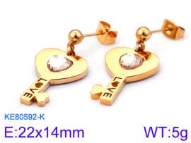 Stainless Steel Stone&Crystal Earring