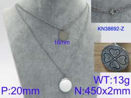 Stainless Steel Stone & Crystal Necklace