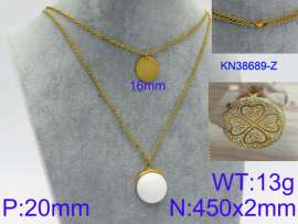 Stainless Steel Stone & Crystal Necklace