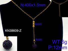 Stainless Steel Stone & Crystal Necklace