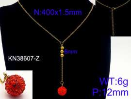 Stainless Steel Stone & Crystal Necklace