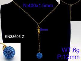Stainless Steel Stone & Crystal Necklace