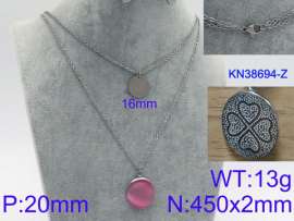 Stainless Steel Stone & Crystal Necklace