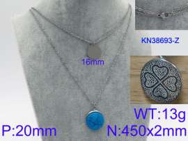 Stainless Steel Stone & Crystal Necklace