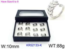 Stainless Steel Stone&Crystal Ring