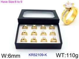 Stainless Steel Stone&Crystal Ring