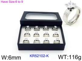 Stainless Steel Stone&Crystal Ring
