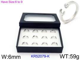 Stainless Steel Stone&Crystal Ring