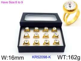 Stainless Steel Stone&Crystal Ring
