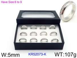 Stainless Steel Stone&Crystal Ring