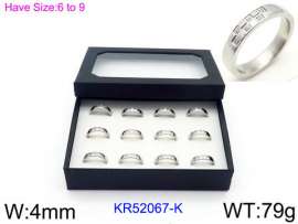 Stainless Steel Stone&Crystal Ring