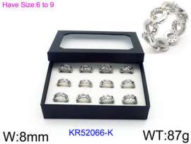 Stainless Steel Stone&Crystal Ring