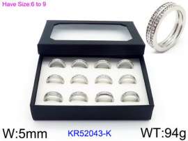 Stainless Steel Stone&Crystal Ring