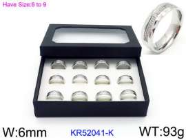 Stainless Steel Stone&Crystal Ring