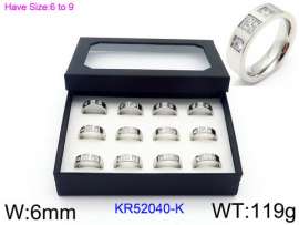 Stainless Steel Stone&Crystal Ring