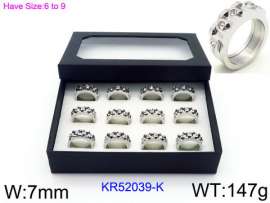 Stainless Steel Stone&Crystal Ring
