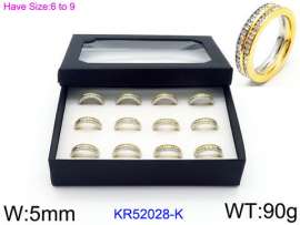 Stainless Steel Stone&Crystal Ring
