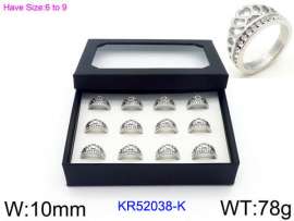 Stainless Steel Stone&Crystal Ring