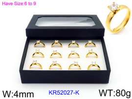 Stainless Steel Stone&Crystal Ring