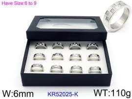Stainless Steel Stone&Crystal Ring
