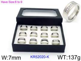 Stainless Steel Stone&Crystal Ring